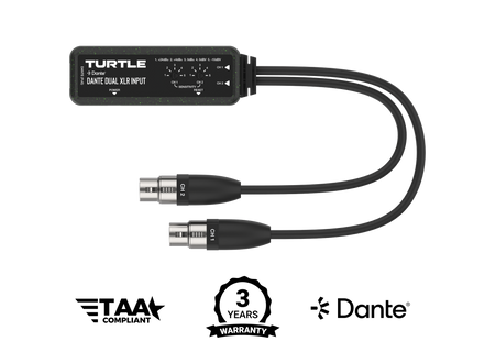 Turtle-audiokabel met dubbele XLR-ingang op een witte achtergrond