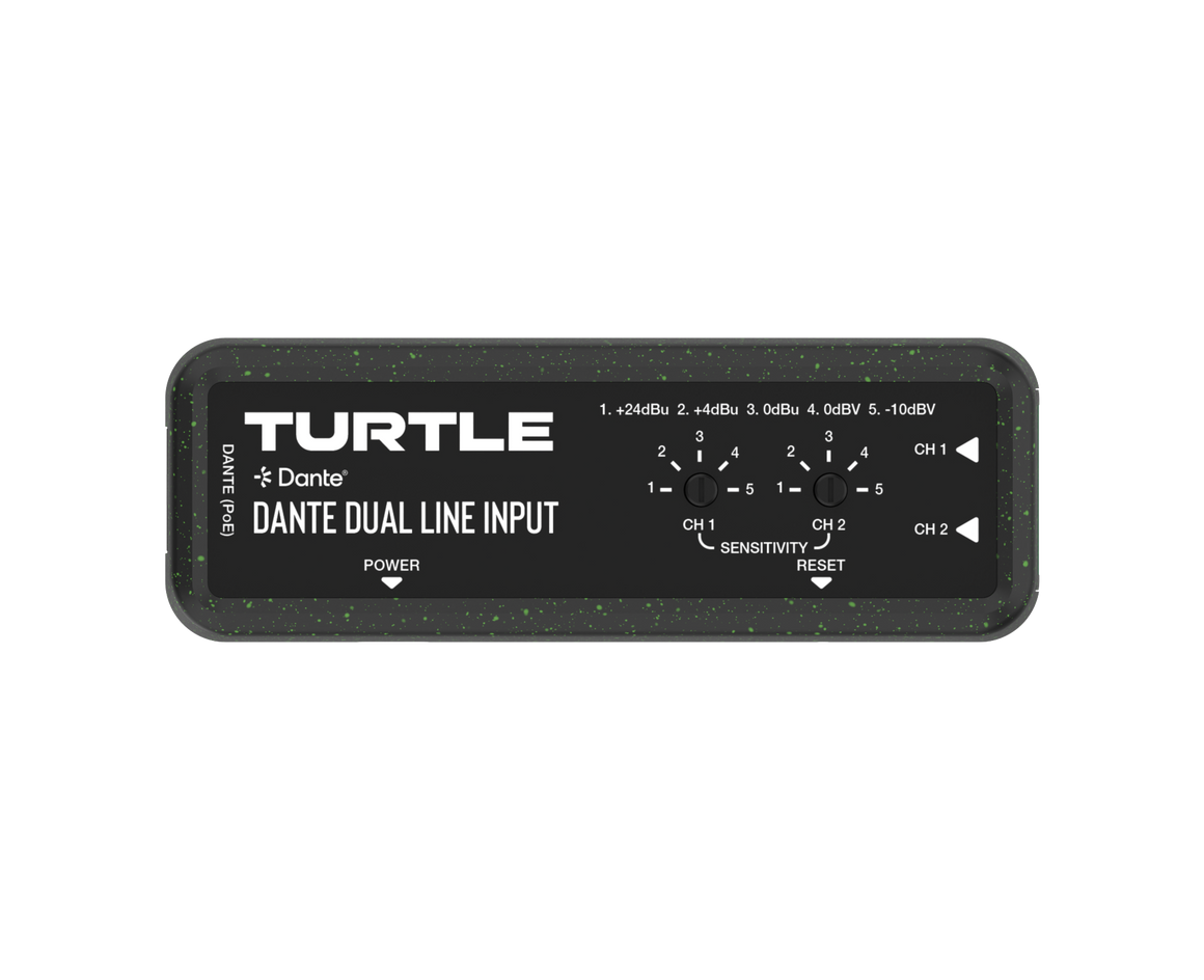 Turtle Dante Dual Line Input-apparaat op een witte achtergrond