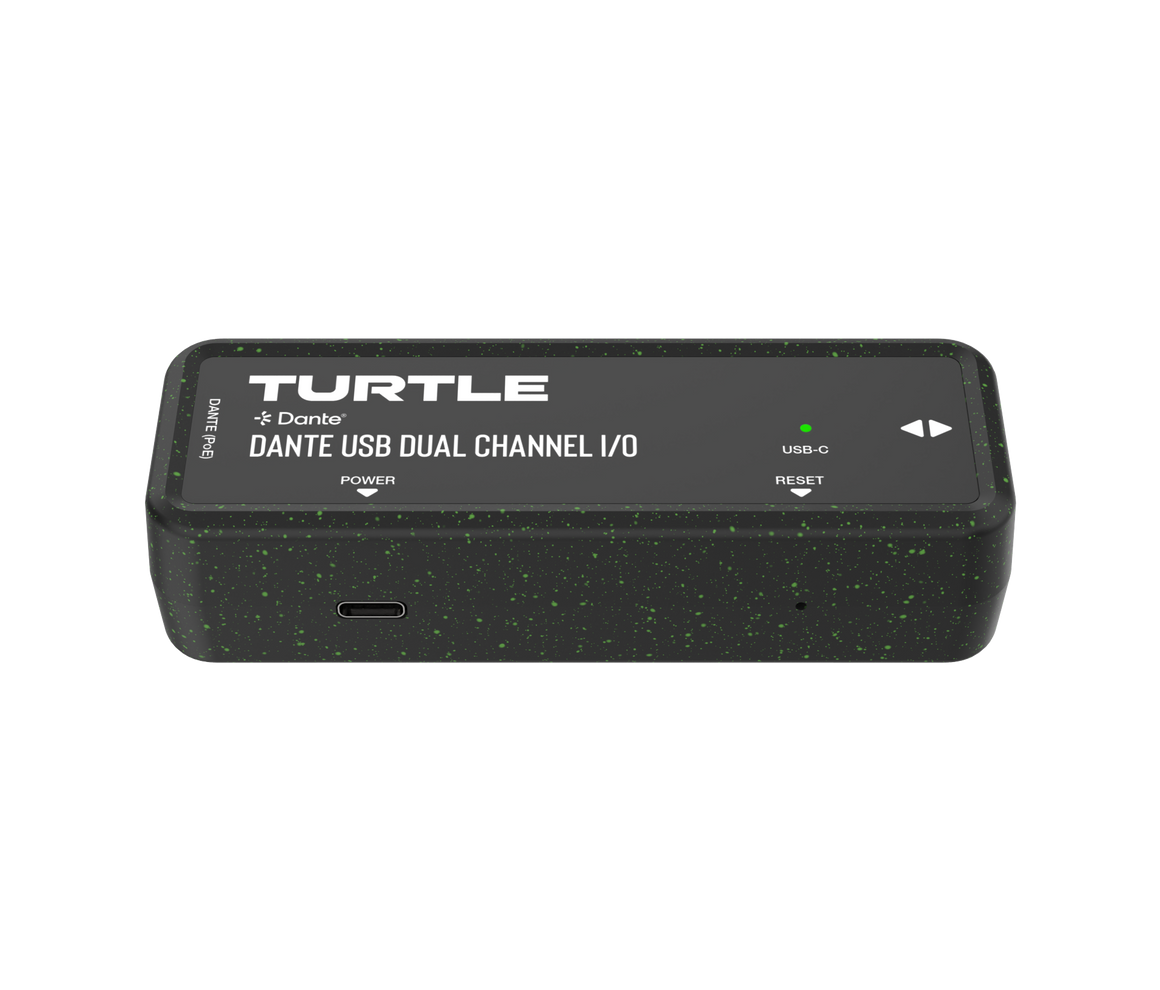 Turtle Dante USB Dual Channel I/O-apparaat op een witte achtergrond