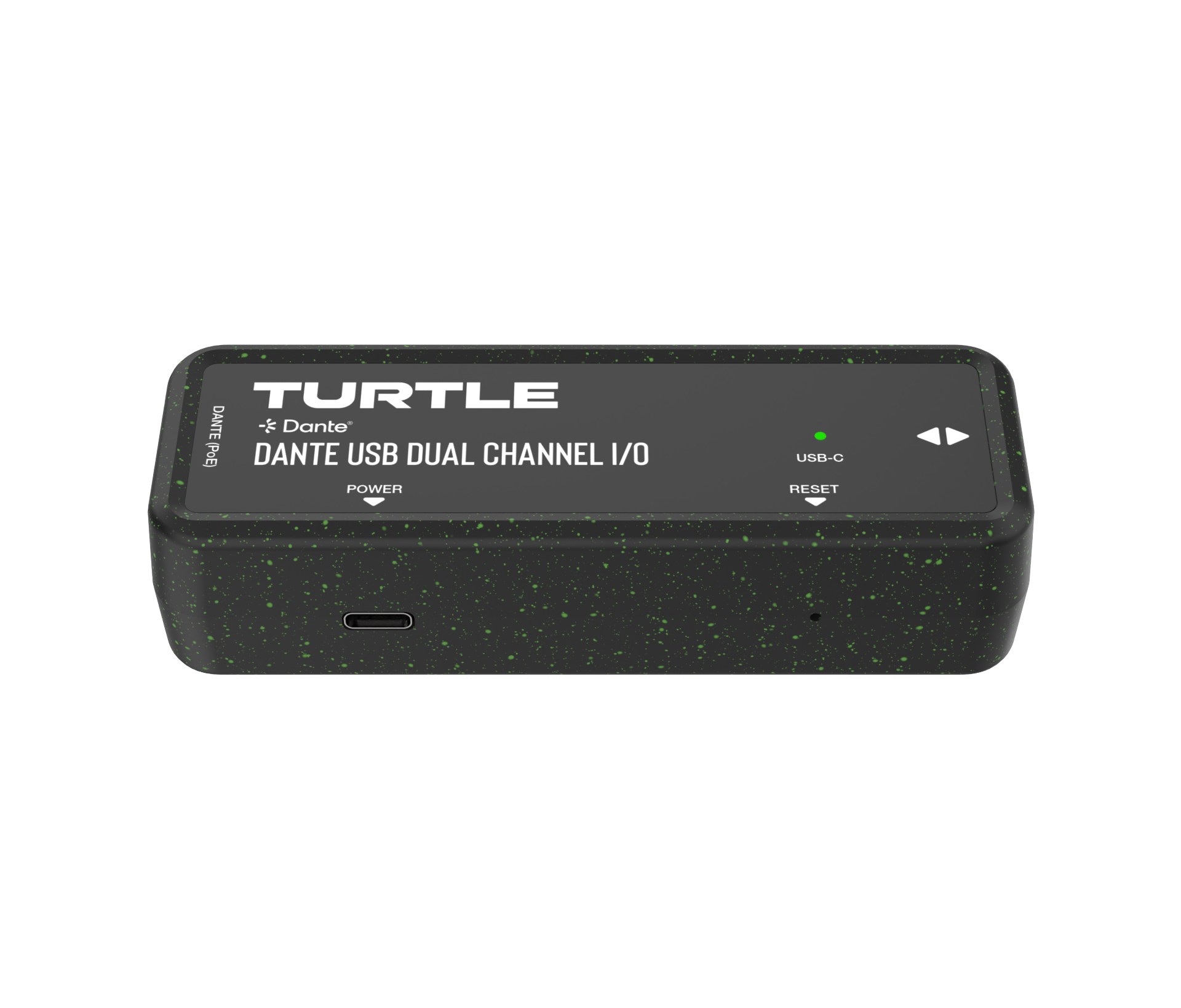 Turtle Dante USB Dual Channel I/O-apparaat op een witte achtergrond