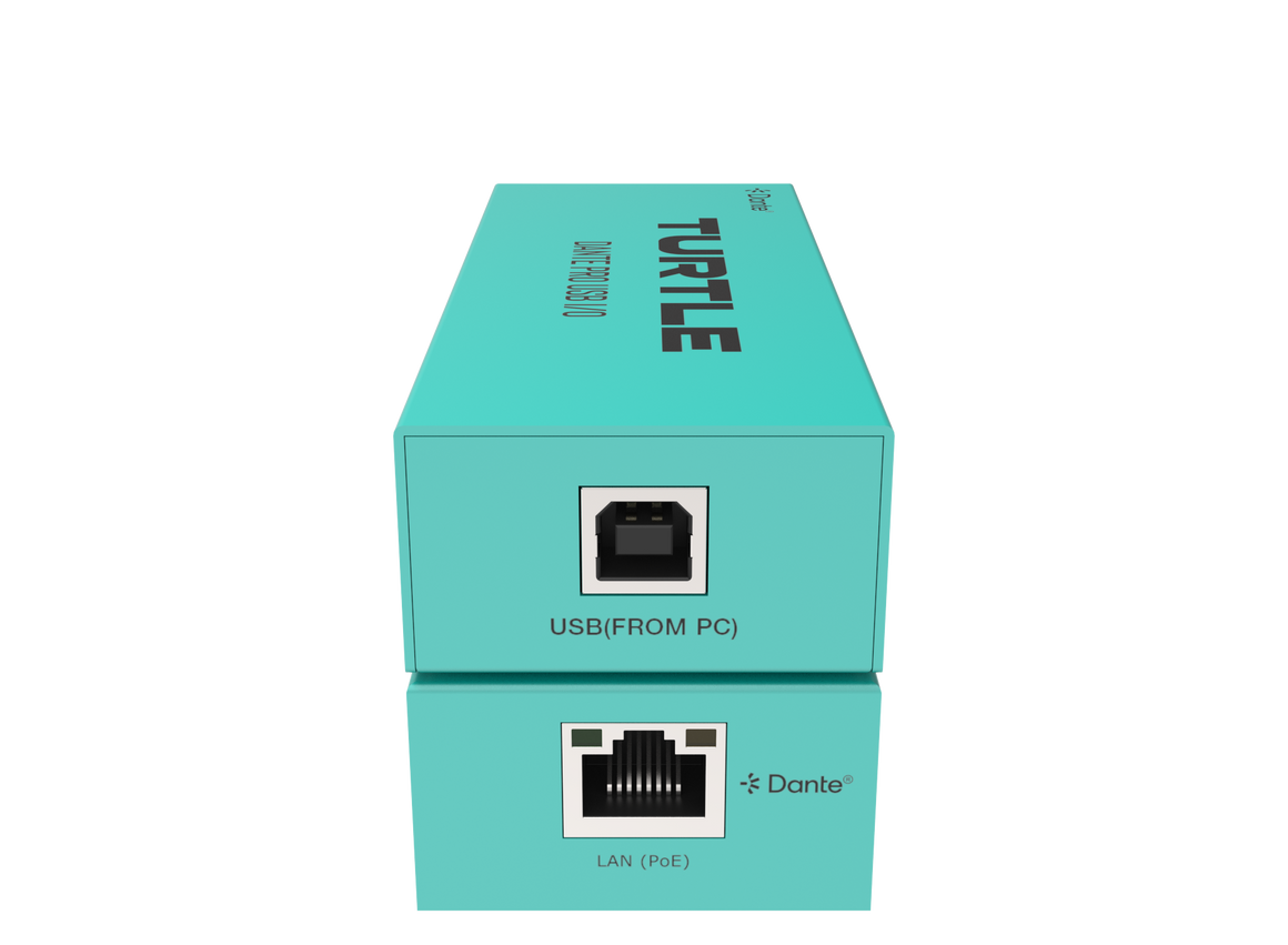 Turquoise doos met technische connectoren op een witte achtergrond