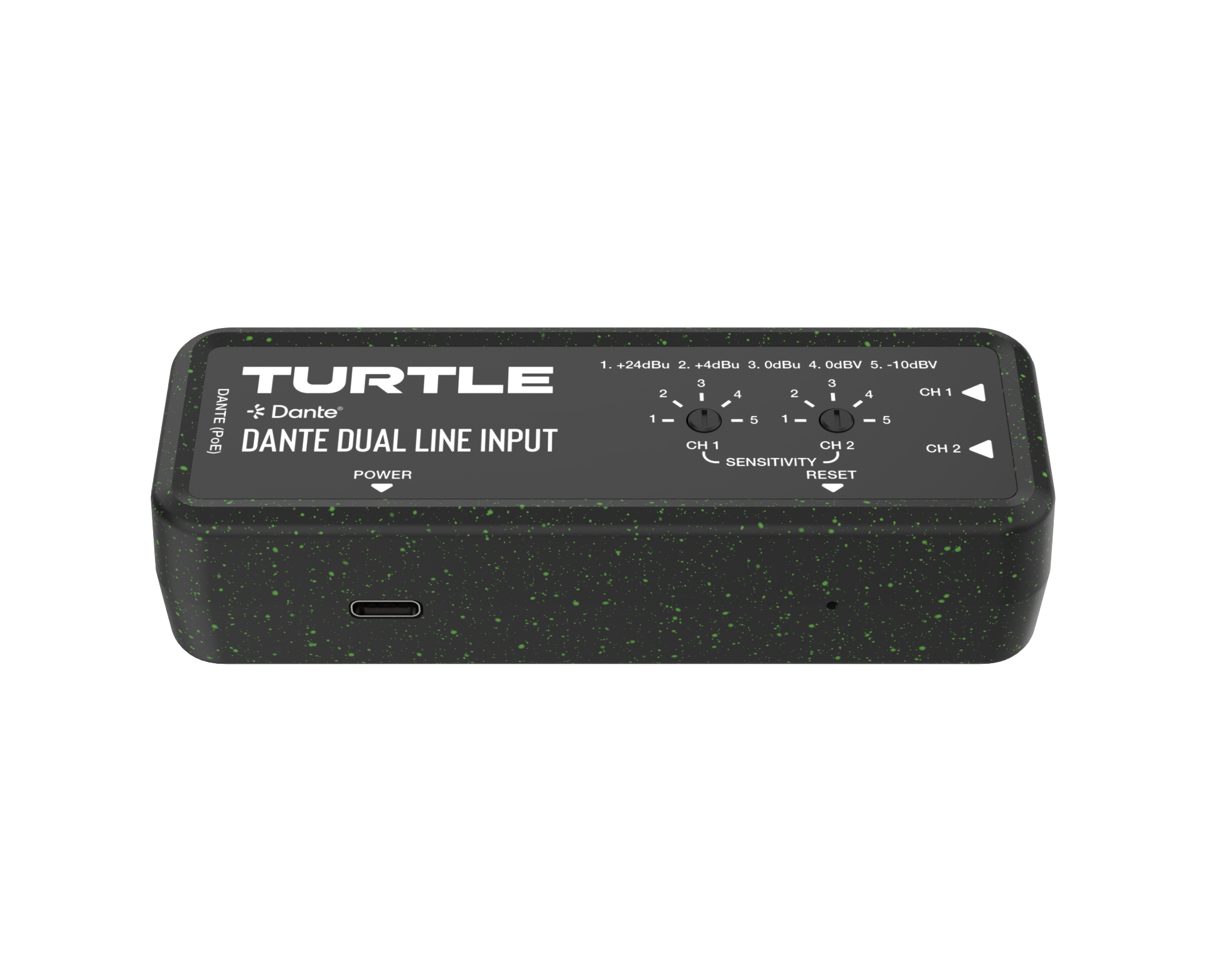 Turtle Dante Dual Line Input-apparaat op een witte achtergrond
