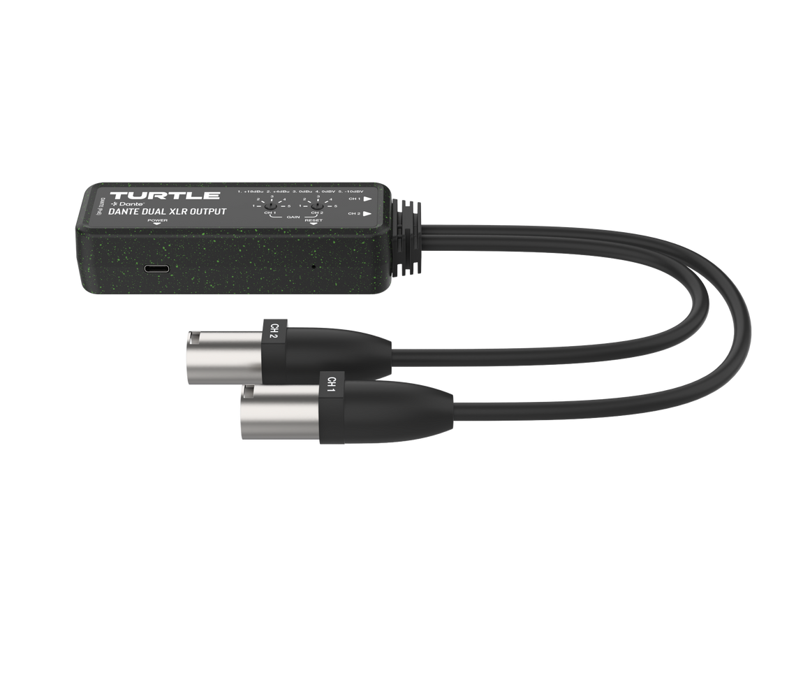 Turtle-audiokabel met XLR-connectoren op een witte achtergrond